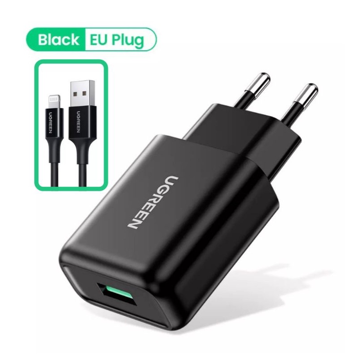 Ugreen 18W 10W USB A Charger With MFi Lightning Cable For Iphone 13 12 11 XR SE 8 7 6