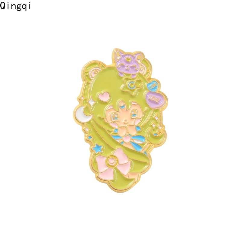 Bros Pin Enamel Desain Kartun Anime Bahan Metal Untuk Anak Perempuan