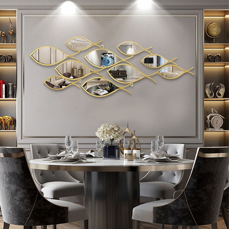 TBI Luxury Wall Decoration Fish Mirror Cermin Mewah Hiasan Rumah Lobby