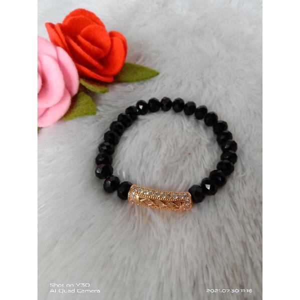 Gelang tangan wanita // gelang kristal // gelang kristal variasi perhiasan lapis emas //replika emas