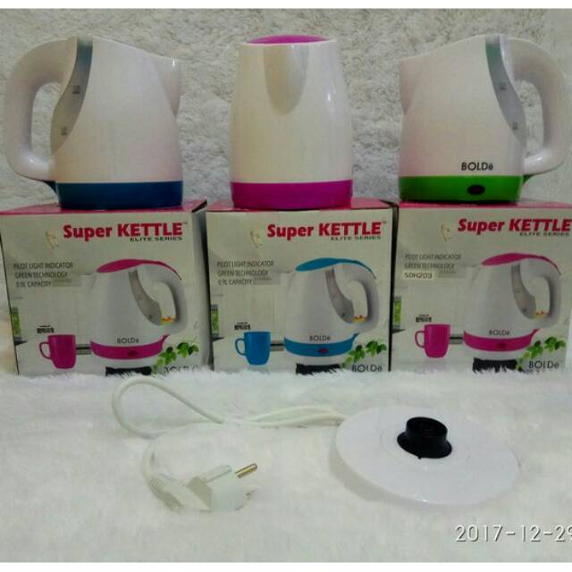 Bolde super kettle, bolde teko listrik, pemanas air, masak air panas