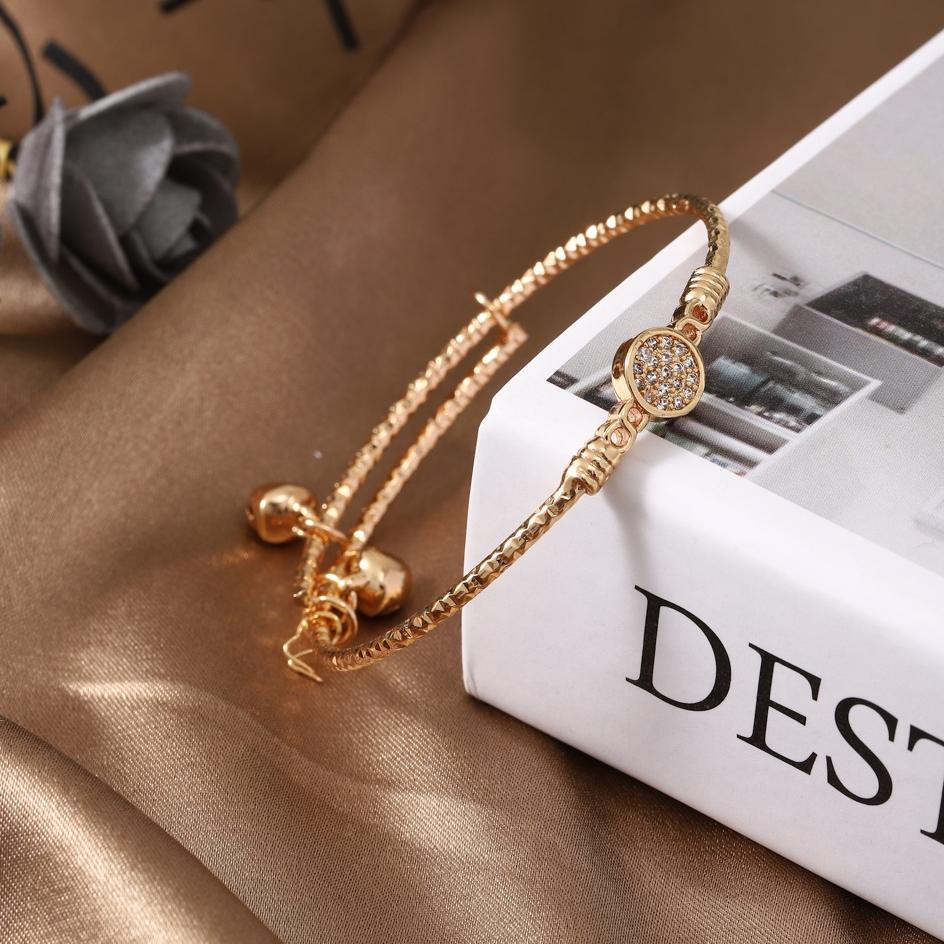 Gelang Tangan Anti Karat Gelang Keroncong Titanium Gelang Lapis Emas Gelang Serut Prusik Perhiasan E