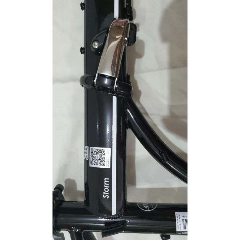 Frame set &amp; handlepost hp FNHON Hitam putih metalic blackwhite Discbrake db Storm Chromoly 20 22 inc