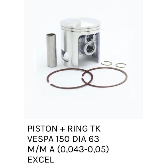 piston kit Tk Racing Vespa 2Tk 60mm 61mm 62mm 63mm Piston kit vespa 2tak Racing TK Pin 15 original TK racing-5