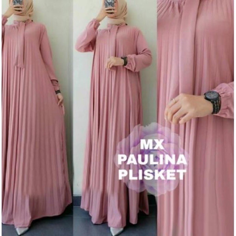 Gamis Plisket Paulina Jumbo / Baju Muslim Dewasa Jumbo