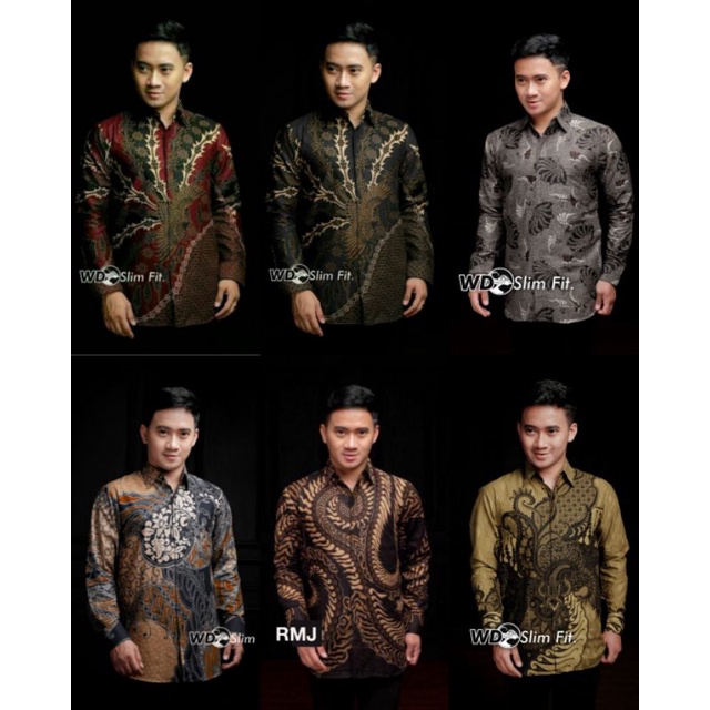 Batik Pria Lengan Panjang BATIK PEKALONGAN HITS HRB026 motif KERATONAN kode 002 SIZE M L XL XXL