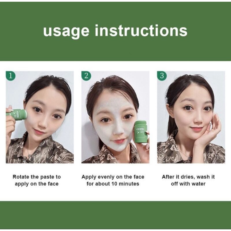 MEIDIAN Green Tea Mask Cleansing Clay Stick Mask /wajah Masker komedo