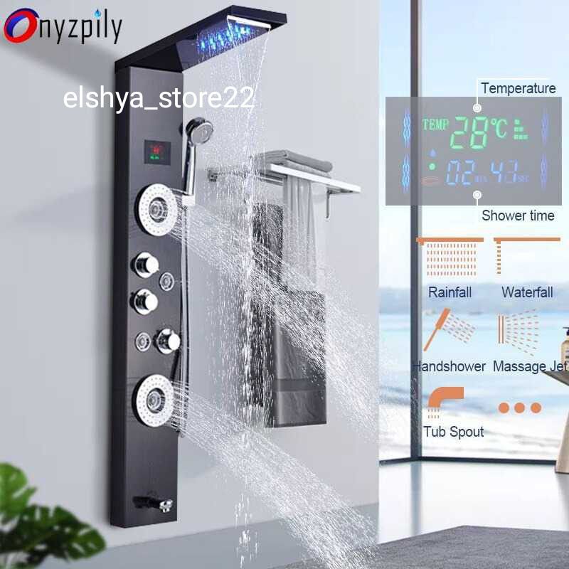 TERBARU 2022 SHOWER KAMAR MANDI SATU SET PANAS DINGIN HITAM SILVER SANITARY 1SET DINDING SHOWER MAND