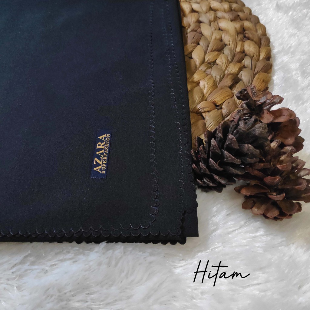 HIJAB AZARA VOAL LASERCUT, VOAL AZARA, JILBAB SEGI EMPAT AZARA VOAL LC, AZARA VOAL JAPAN LC-Hitam