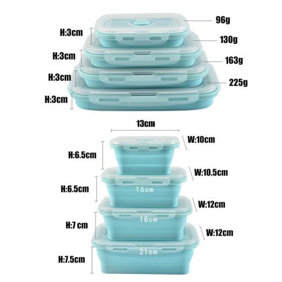 Kotak Makan Silikon 800 ML / Lunch Box / Food Container BFA Free