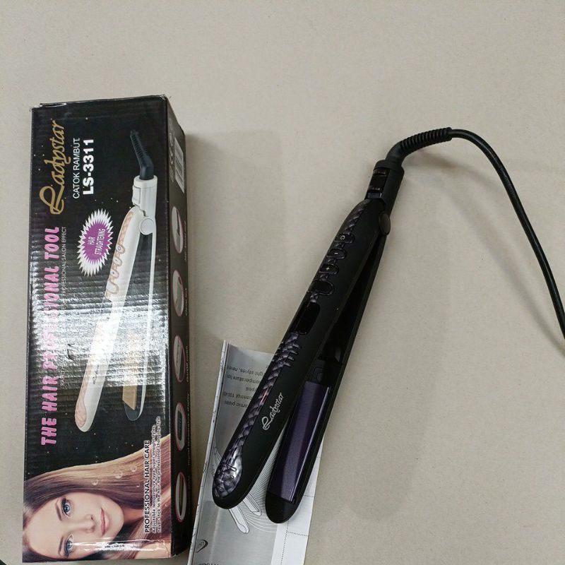 Alat Catok Rambut 2in1 Curly Keriting Lurus Terbagus Ladystar Ls 3311 Hair straightener Murah