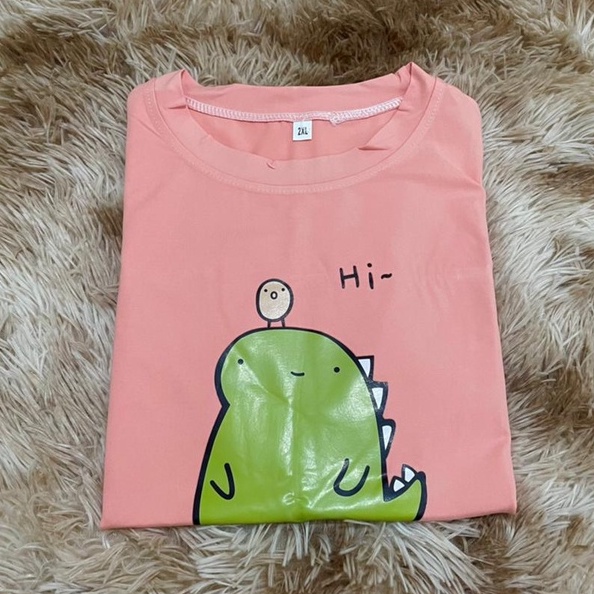 Oversize Tee / Tshirt Wanita Model Longgar Motif Cute Dino