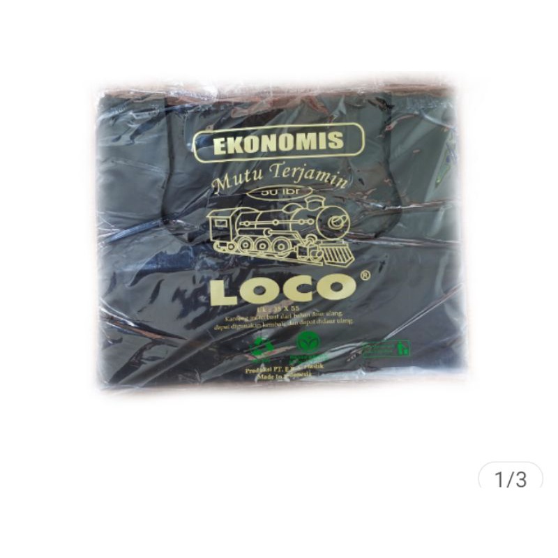 kantong plastik hitam Loco ekonomis isi 1pak 50 lembar uk 15 , 17 , 24 , 28 , 35 , 40