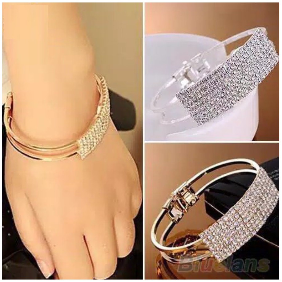 2020 TREND! Gelang iMPOR Korea Fashion Wanita WISH Diamond Womens Bangle Cewek Elegant Alloy