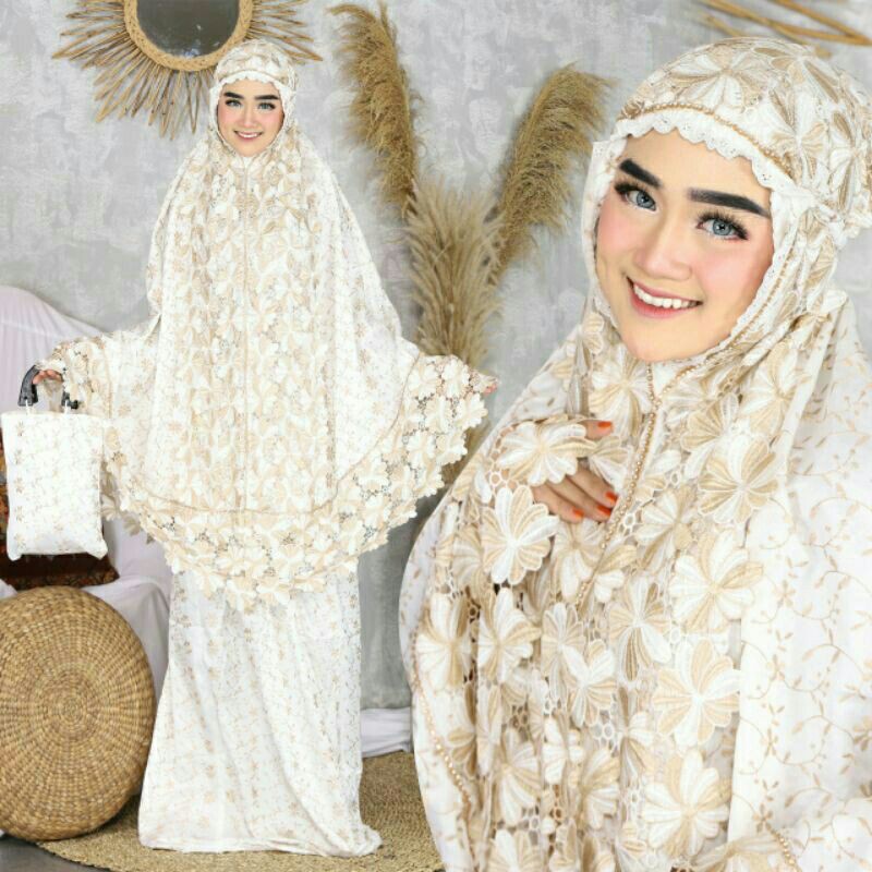 SUTRA PARIS KEMBANG API/SUTRA PARIS PRADA /SUTRA PARIS MEWAH /MUKENA DEWASA/MUKENA TOWOTONE