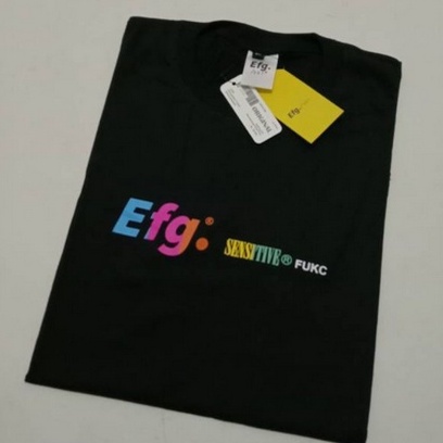 kaos distro pakaian atasan dewasa pria wanita casual dewasa hitam EFG