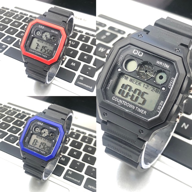 ［Ready Stock］Jam tangan pria wanita digital segi karet LED s1038