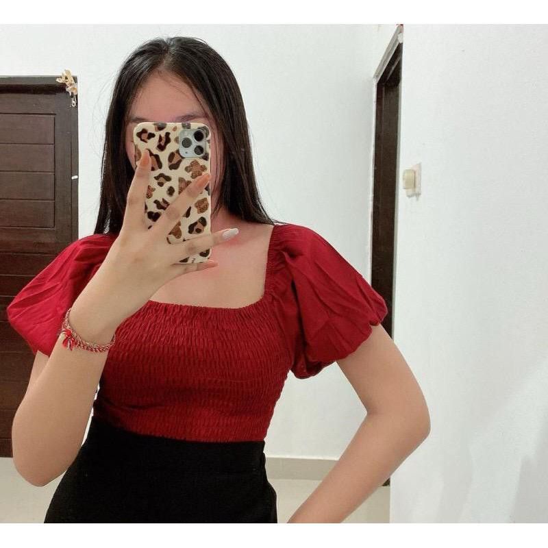 Crop Top Rayon Wanita/Atasan Crop top/fashion wanita