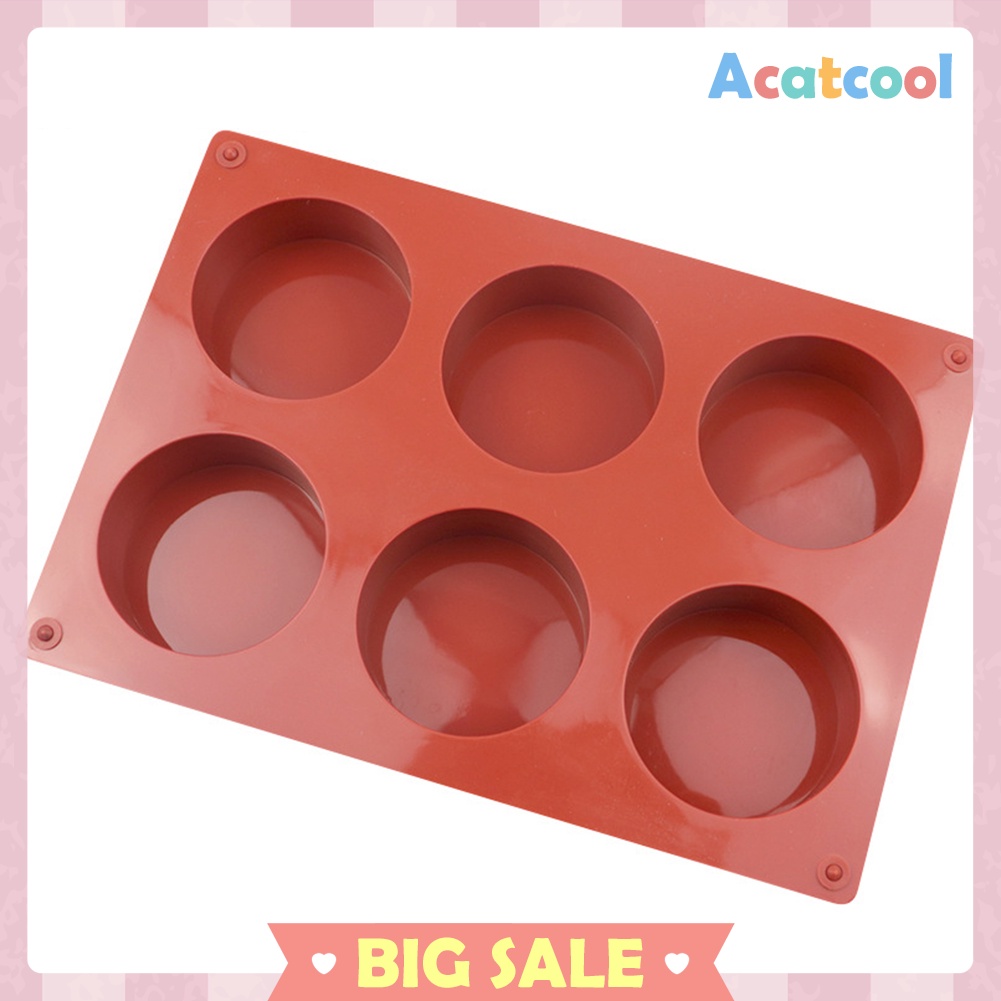 6-Cavity Silicone Cake Molds Round Chocolate Mousse Mould DIY Baking Tray