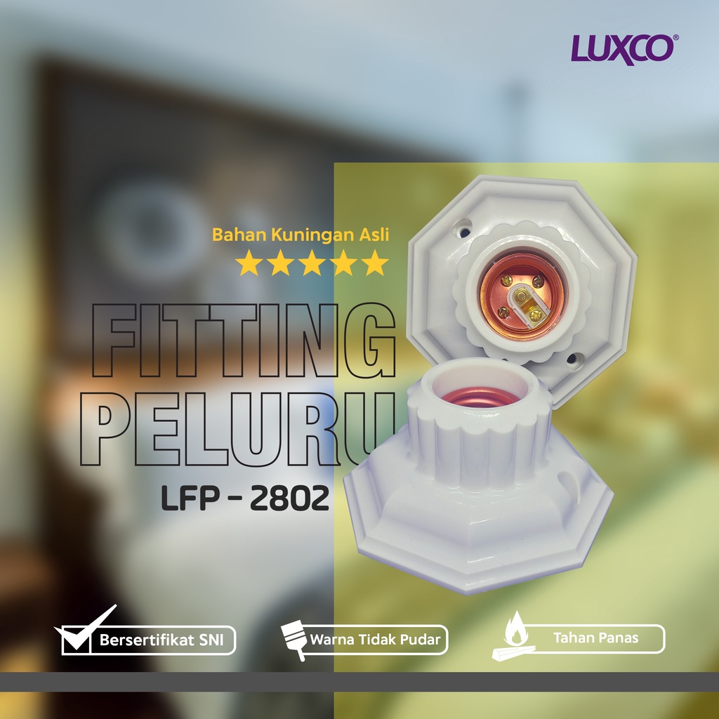 Fitting Lampu Plafon Tahan Panas LUXCO Produk Handal BerSNI bahan ABS FREE ONGKIR