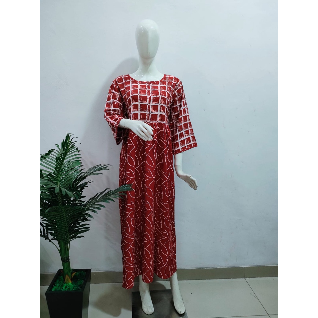 DASTER BATIK HUZA TANGAN 7/8 I BAJU HAMIL DAN MENYUSUI I BAJU TIDUR SANTAI I DASTER RUMAHAN KFHZ 02