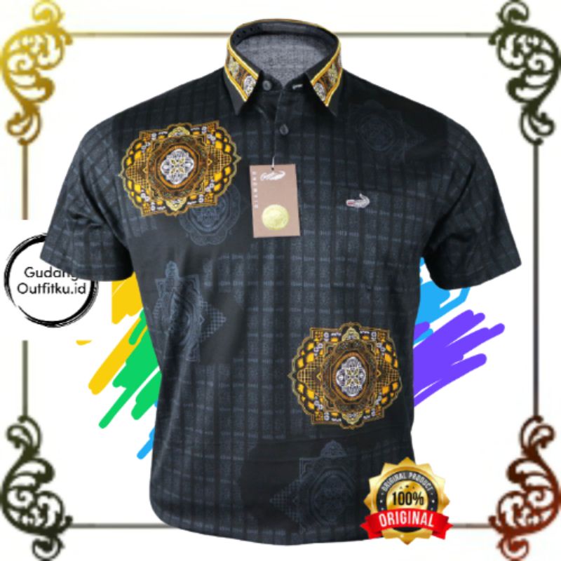 0Kaos Kerah Kemeja Pria Crocodile Diamond Platinum 0134 Bahan Katun Halus 100% Original
