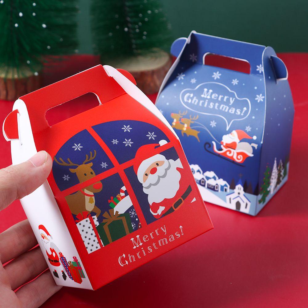 Solighter Christmas Gift Box Hadiah Kemasan Snowman Printed Deer Merry Christmas