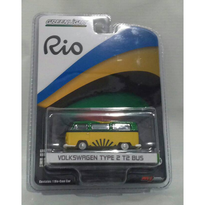 Diecast Bus Greenlight 1/64 Rio 2016 - Brasil - Volkswagen Type 2 T2 Bus