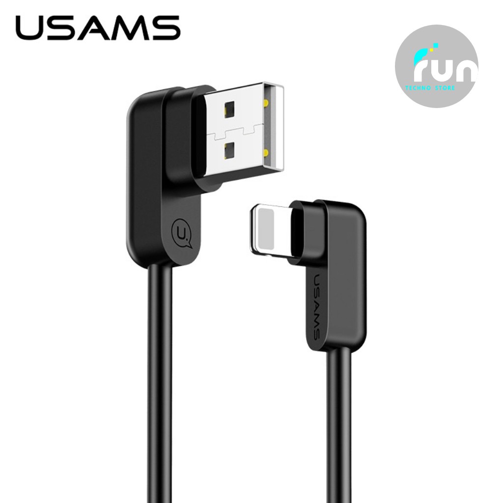 Original USAMS Gaming Dual L Shaped 5V 2A Fast Charging Lightning iPhone X 8 Plus 7 Kabel Data Elbow