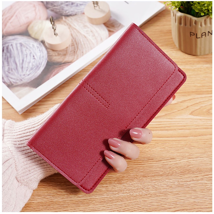 ( GS ) DOMPET LIPAT PANJANG DOMPET WANITA PLAIN COLOUR