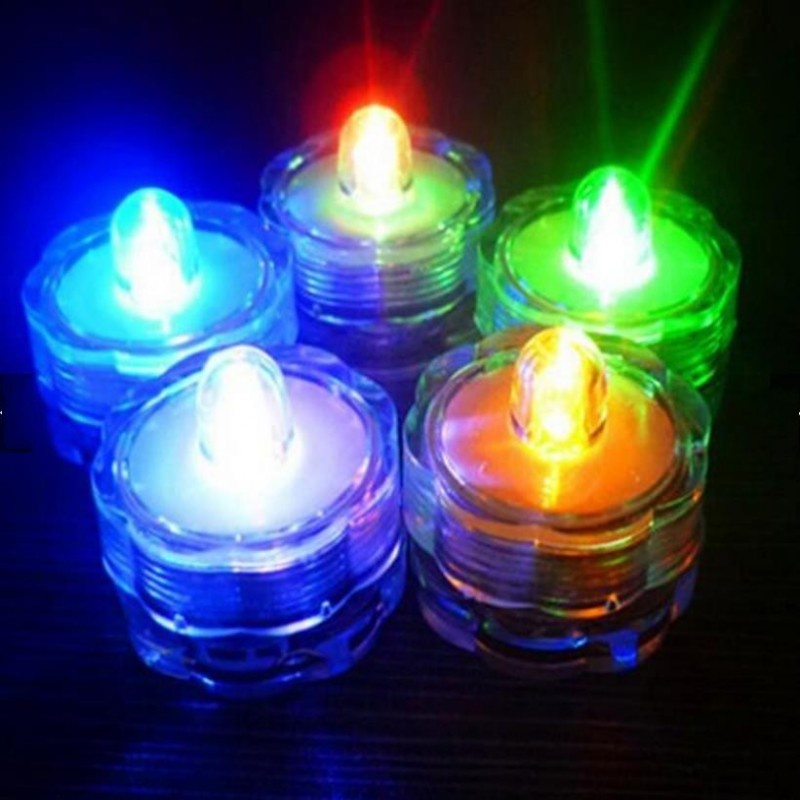 Creative LED Waterproof  Candle Lights Submersible LED NightLight / Romantic Flameless Flickering Smokeless Decorative Candle Lamp /  LED Tea Light / Electronic Fake Candle For Home Christmas Fish Tank Lamp Party Bar Birthday Wedding Scene Decoration Lamp