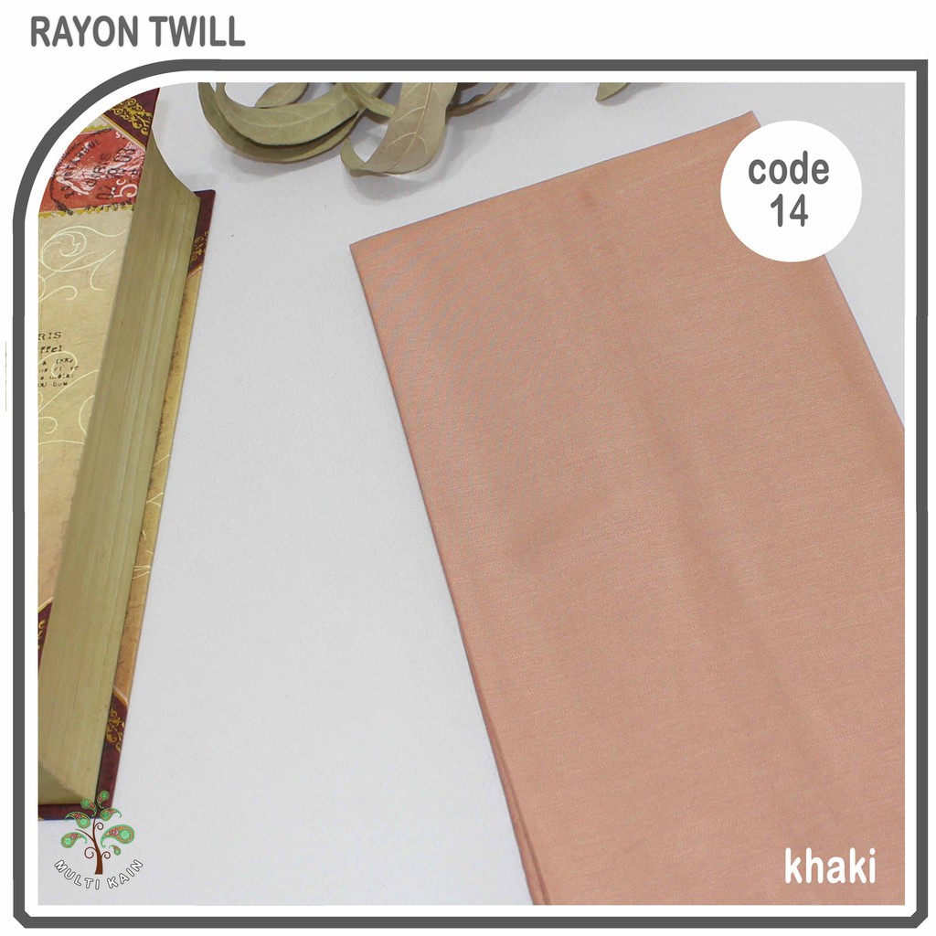 Multi kain rayon twill viscose sakura polos premium quality soft lembut tebal harga eceran-14 khaki