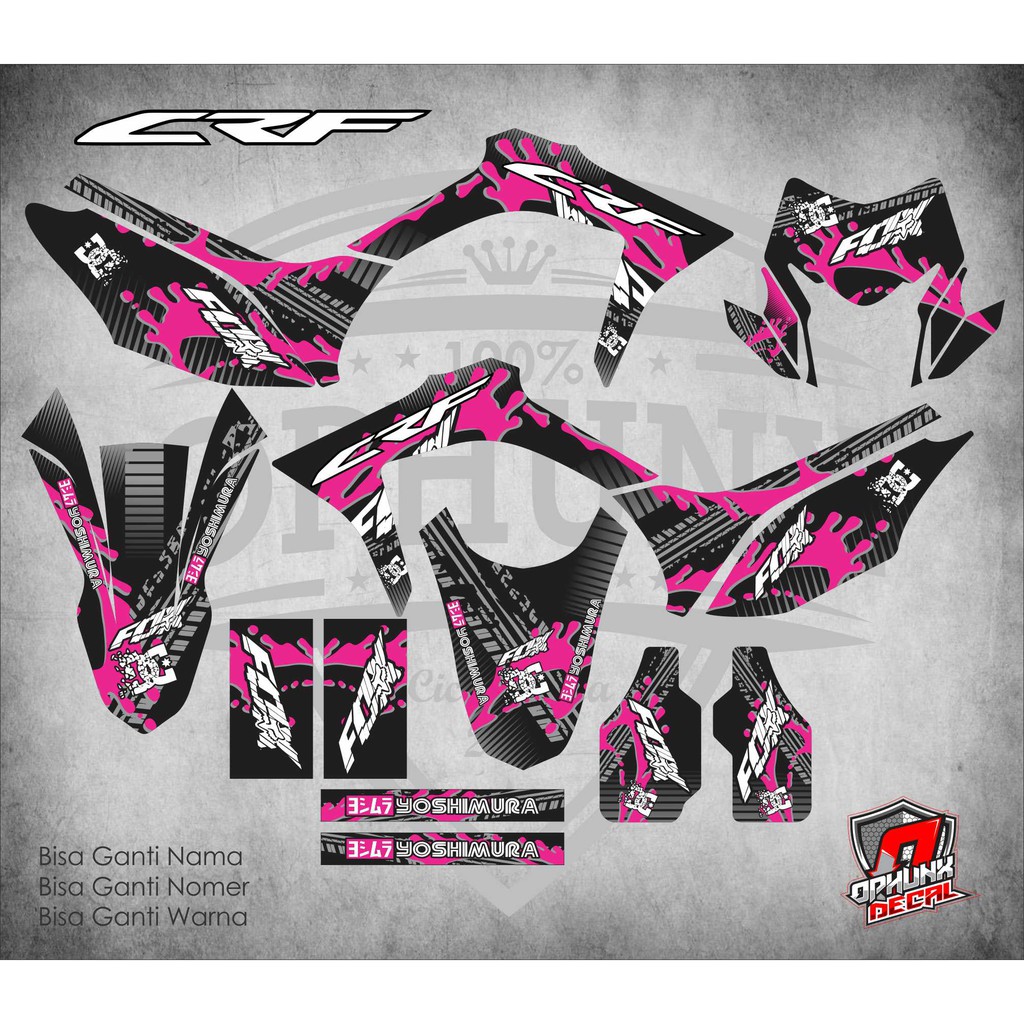 Stiker Decal Honda CRF 150 L Custom FOX Abstrack Full Body Sticker Custom