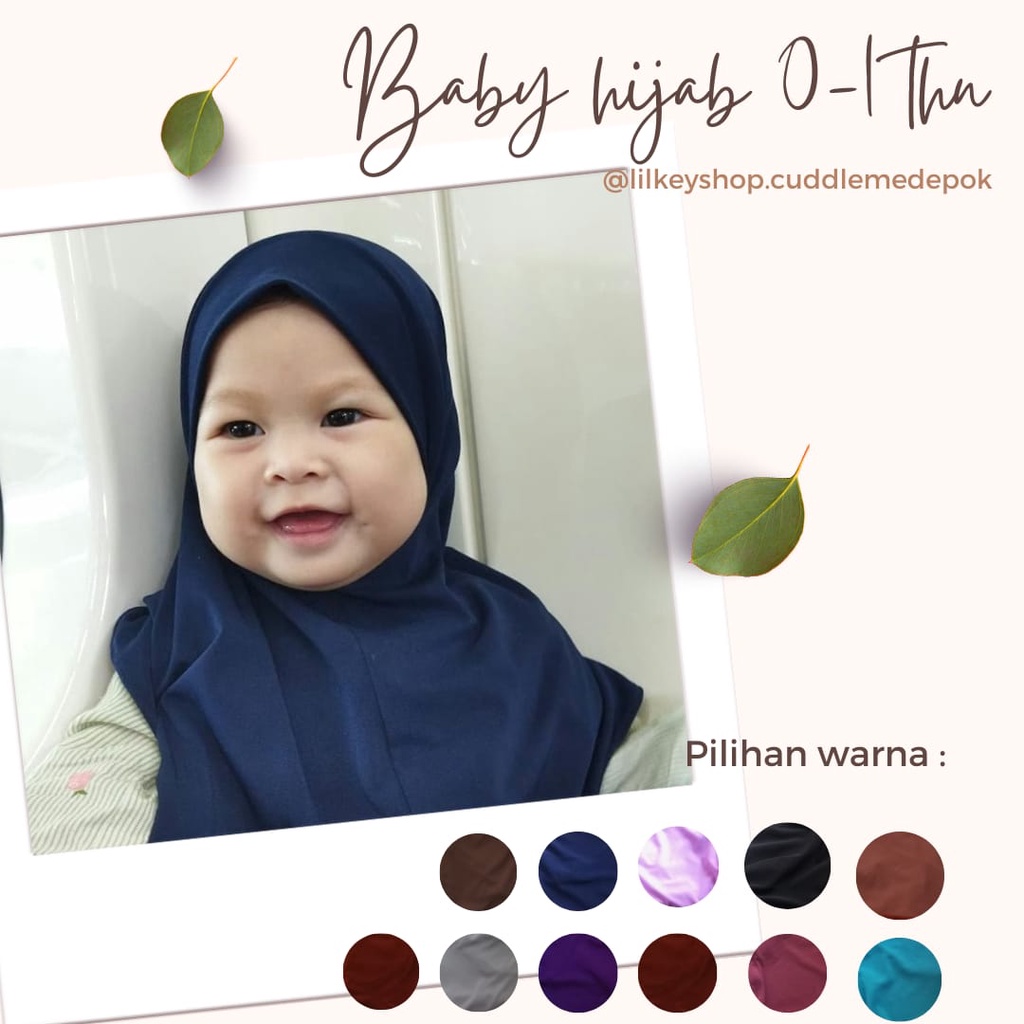 Jilbab Baby bahan jersey 0-24 bulan kerudung bayi lucu