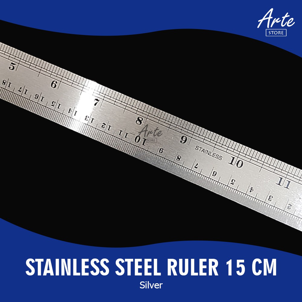 Penggaris Besi - Stainless Steel Ruler 15 cm