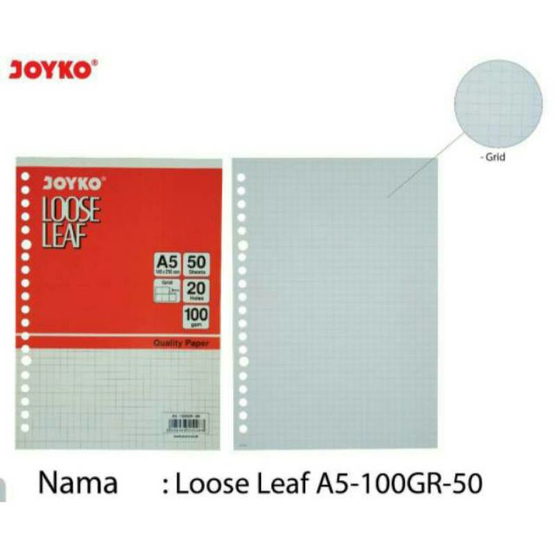 

isi binder kotak kotak A5 (20ring) & B5 (26ring)