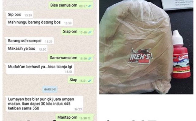 Umpan pelet Lemak Kuda dan esen irex Galatama Lele