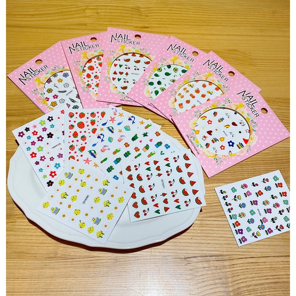 Stiker Kuku Anak Perempuan Motif Kartun Lucu Nail Art Kecil Tahan Air Fashion kuku anak lucu AK224