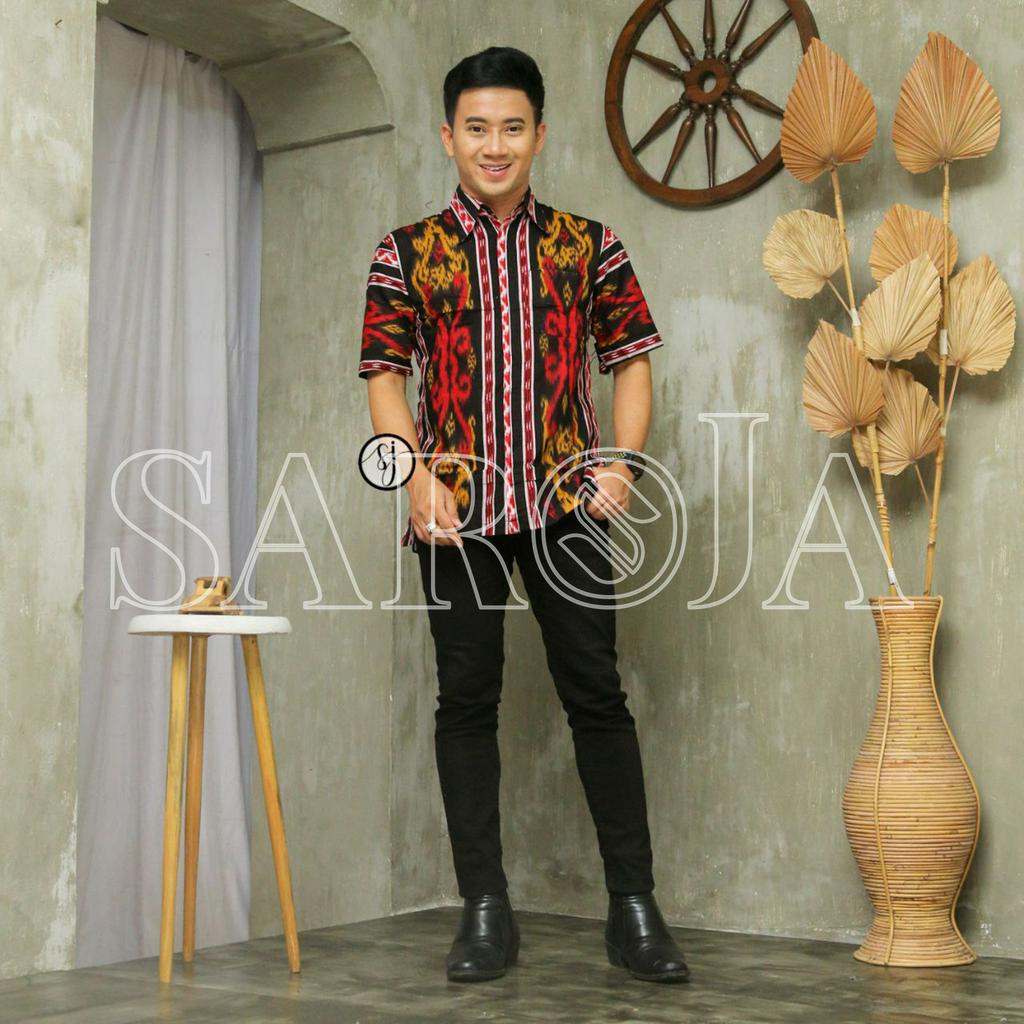 Couple Keluarga Gamis Kombinasi motif Songket  terbaru (komb. Hitam)