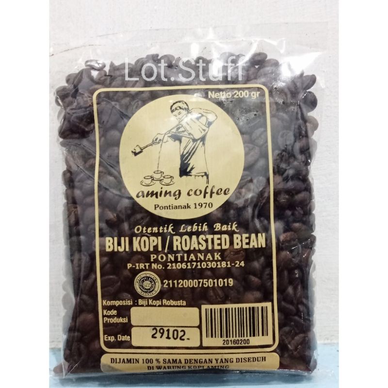 

Biji Kopi Robusta/Roasted Bean Aming Khas Pontianak 200gr/0.2kg