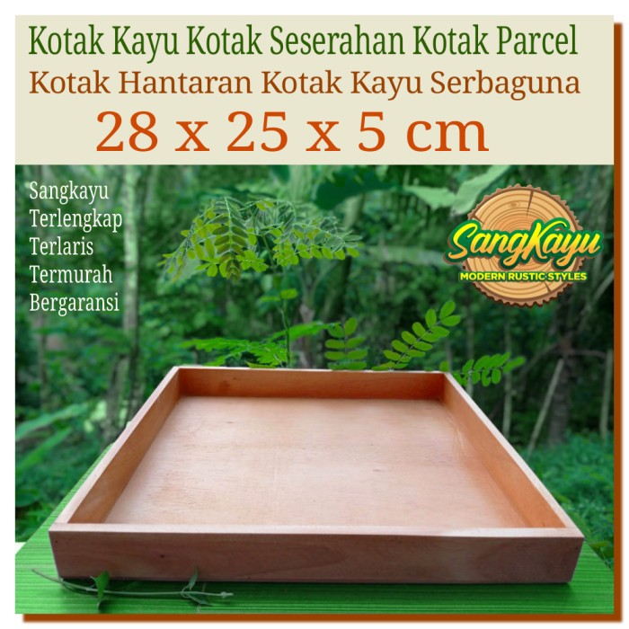 Kotak seserahan 28x25x5cm kotak hantaran kotak parcel nampan kayu