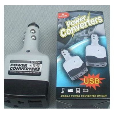 Car Power Converters DC12v/24v to AC 220v 10w Car USB Colokan Charger HP Original di Mobil