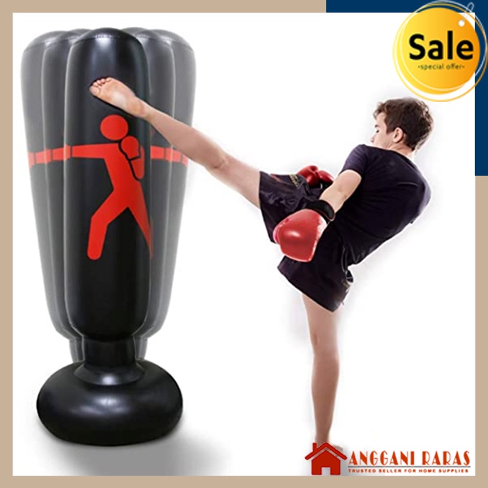 Samsak Alat Latihan Tinju Beladiri Kickboxing Thai Taekwondo Anak dan Dewasa Standing Punching Bag Tinggi 1.6 Meter