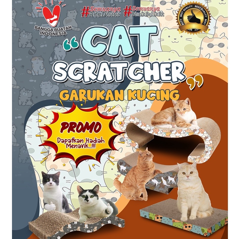 Rupa Kardus Garukan Kucing Murah/ Cat Scratcher Gelombang Besar Set / Cakaran Kucing Murah Berhadiah