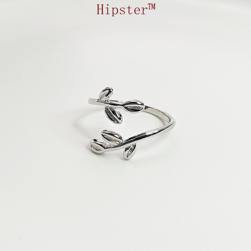 Hot Sale Creative Design Personality Silver Leaves Adjustable Ring