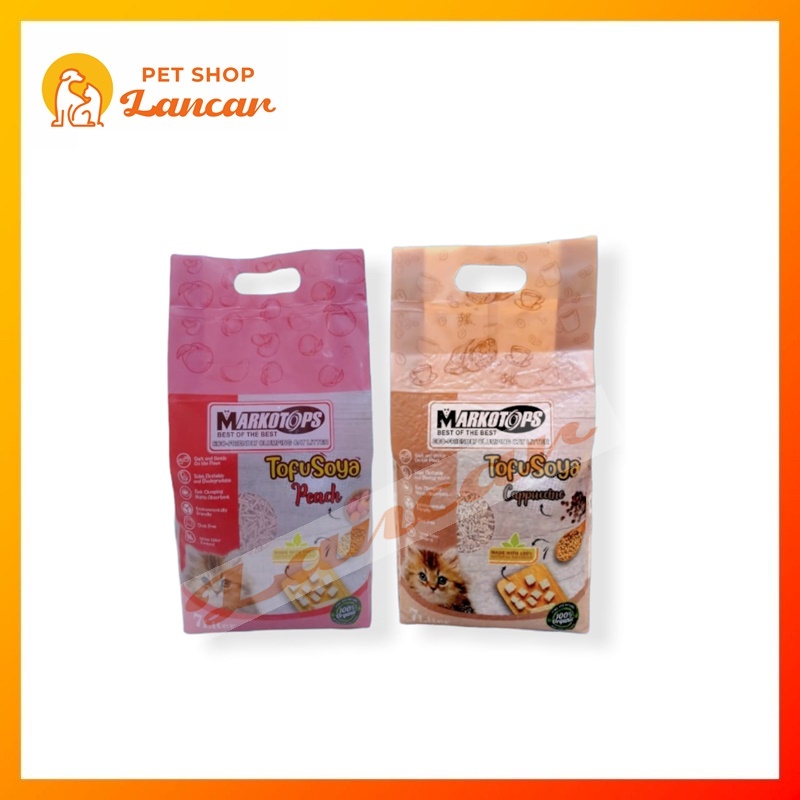 (KHUSUS EKSPEDISI) MARKOTOP SOYA TOFU Clump 7 Cat Litter/ Cat Sand 7LT