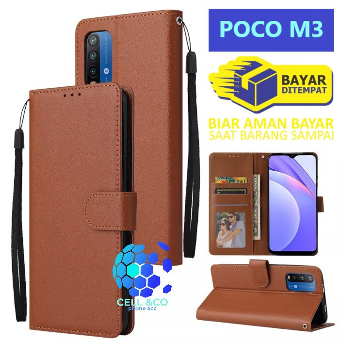 Flip cover POCOPHONE POCO M3 Flip case buka tutup kesing hp casing flip case leather wallet