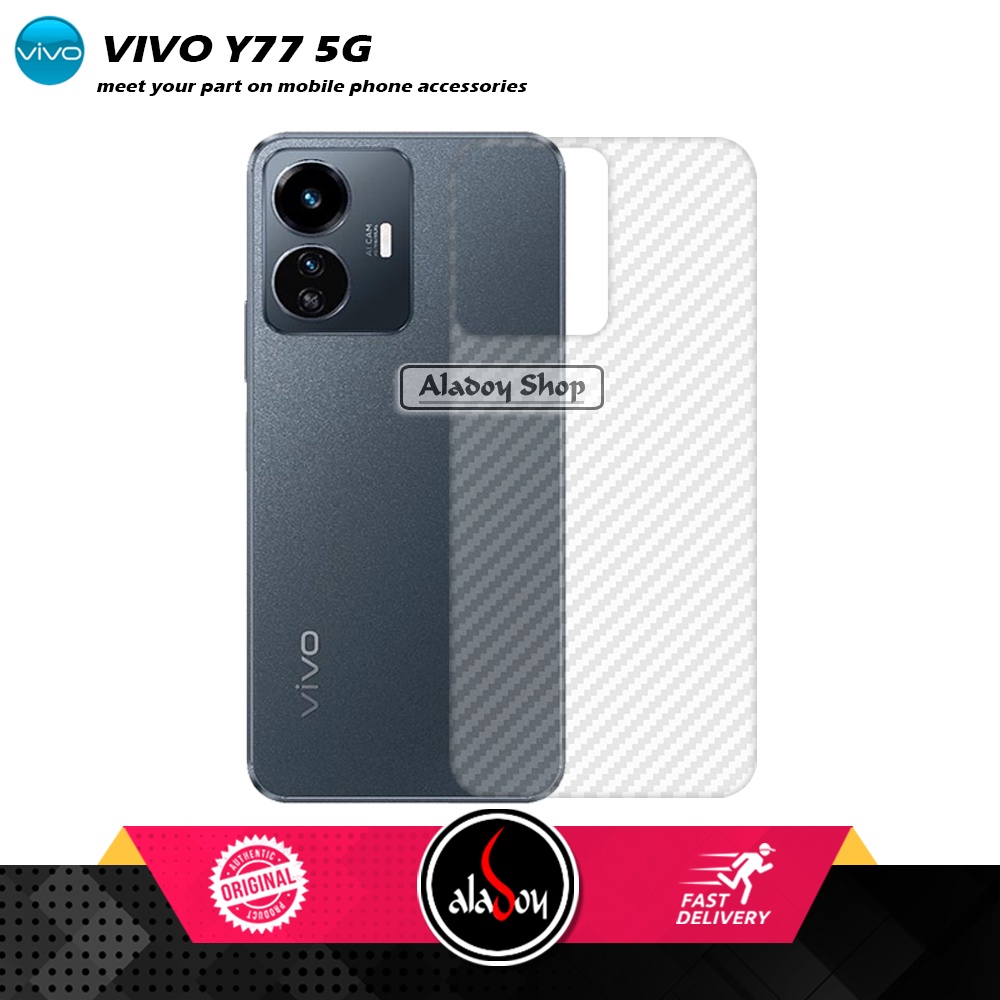 PAKET 2 IN 1 Tempered Glass Layar Vivo Y77 5G + Skin Carbon Film 3D