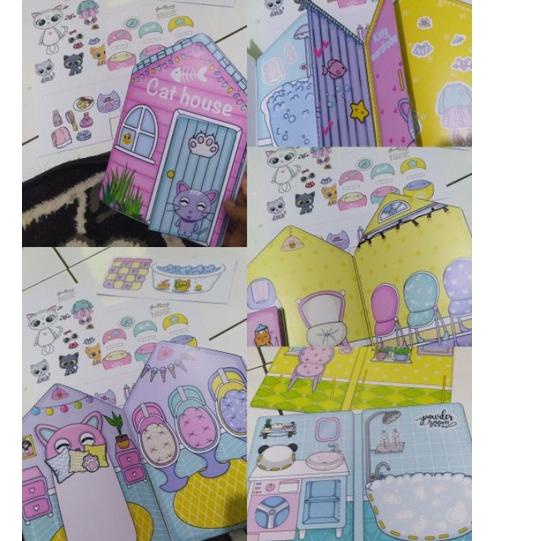 

[KODE LGZYW] Quiet Book CAT HOUSE PAPER DOLL ANAK MAINAN EDUKASI