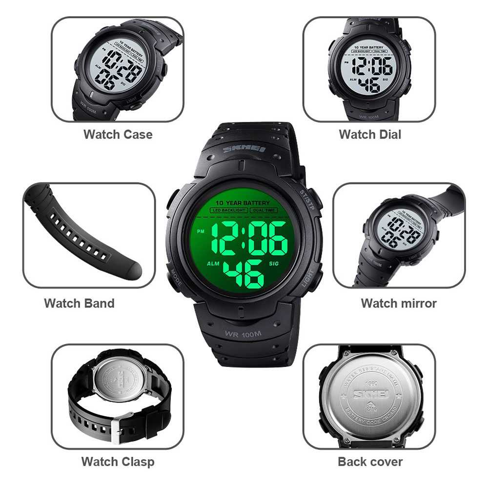 SKMEI Jam Tangan Digital Pria Waterproof 100M - 1560